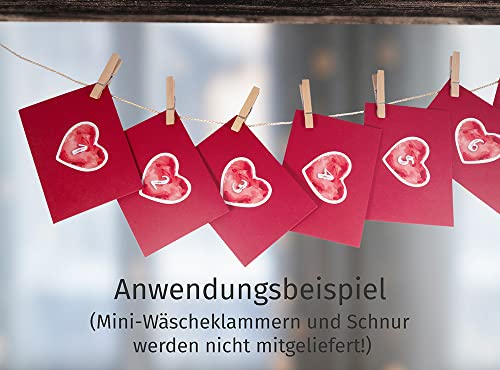 beriluDesign Adventskalender mit 24 Karten - Ich Liebe Dich, Weil für Paare, Verliebte, Liebespaar