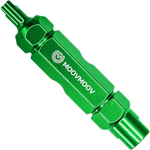MOOVMOOV Démonte Obus Double extrémités Valve Presta et Schrader - Pour Vélos et Voitures - Outil Professionnel 2-en-1 robuste, simple et efficace.