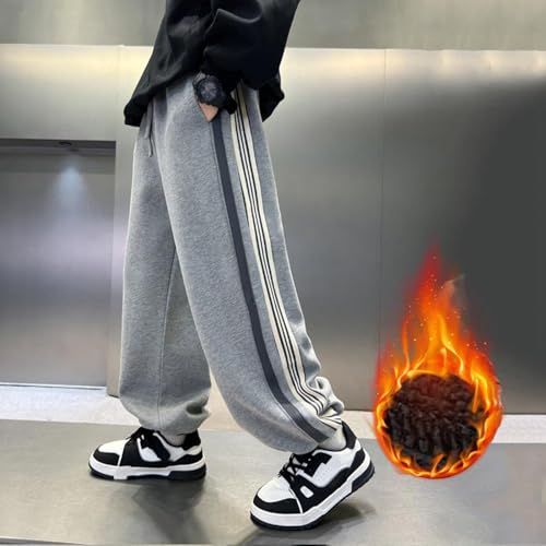 Boys Active Joggers Elastic Sweatpants Fleece Warm Pants Comfortable Drawstring Casual Athletic Bottoms for Kids2