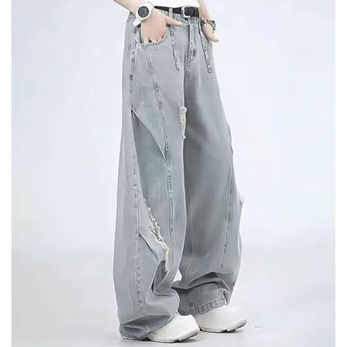 Baggy Jeans Men Washed Distressed Baggy Barrel Jeans Men Streetwear for Skater Wide Leg Denim Pants Frayed2