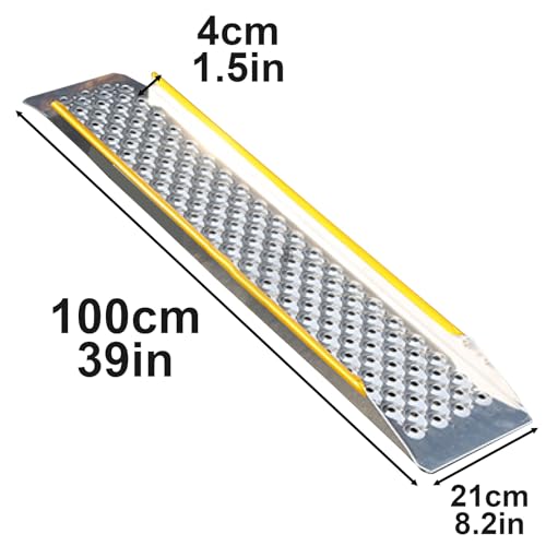 Rampa Umbral de Aluminio, Rampa de Entrada de 39" para Silla de Ruedas y Autos, Superficie Antideslizante Ligera para Puerta, Escalón, Garaje y Bordillo miniatura 2