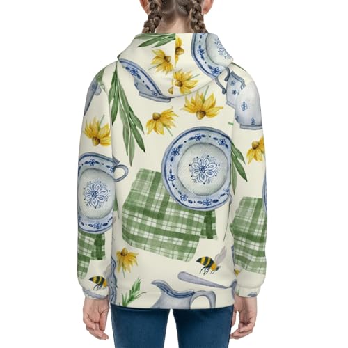 Vintage Utensils Kids Pullover Hoodies Boys Sweatshirts Girls Athletic Clothes with Pocket4