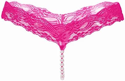 Petite Lingerie Lace Panties String Sexy G Lady Lingerie Women Underwear Thongs Lady’s 34ddd Halter (Hot Pink, One Size)