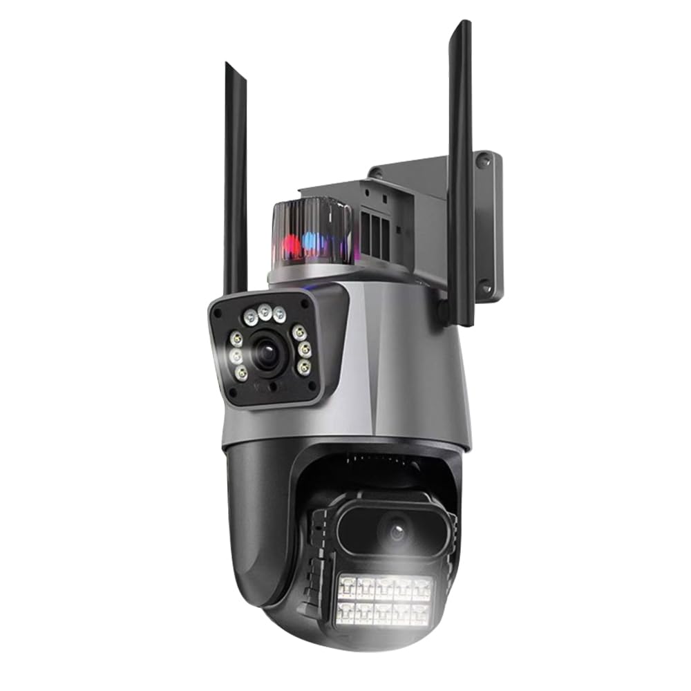 Andoer 2MP+2MP Wireless Monitor Camera Dual-Lens Wall Mount Smart WiFi Camera Waterproof Color Night Vision 2-Way Audio Humanoid Tracking PTZ Rotatable Wireless Security Camera for Home Office Outdoor
