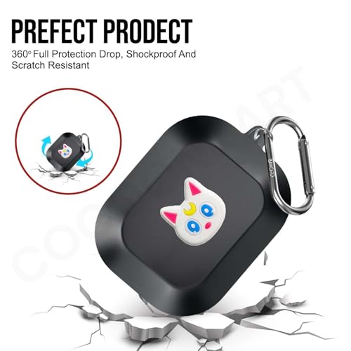 Image of Soft Silicone Case Cover Compatible for Realme Buds Air 8 (White Cat)