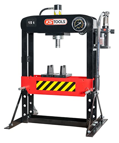 KS Tools - 160.0112 - Presse hydraulique d'établi - presse hydraulique 15 tonnes - Pompe hydraulique 2 vitesses