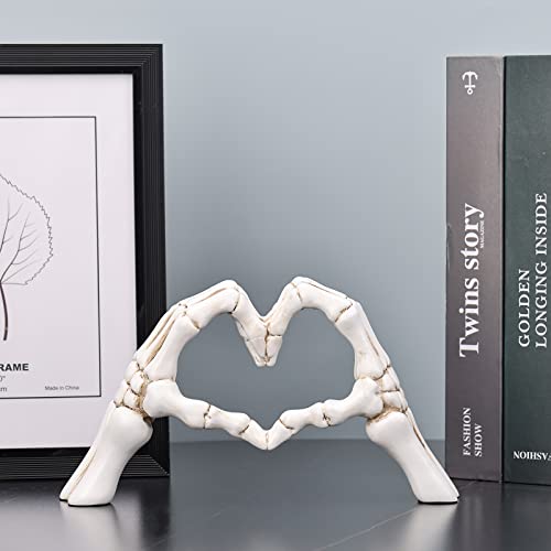 Estatua de Mano Blanca con Gestos en Forma de Corazón de Resina miniatura 4