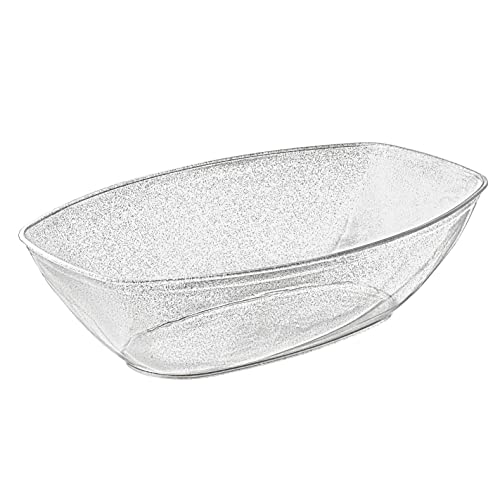 Posh Setting Disposable Oval Bowls, Plastic Serving Bowls For Party, Candy Bowl, Chip Bowls For Parties, Silver Disposable Serving Bowls thumb #5