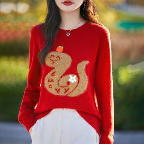 Chinese New Year 2025 snake year round neck red Fashion good luck cardigan top4