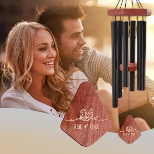 Image of ASTARIN Personalized 20th 50th Anniversary Wind Chime, Happy Anniversary Wedding Valentine's Day Gift for Wife Husband Men Women Sister, Golden Anniversary Keepsake Decorations for Parents Couples