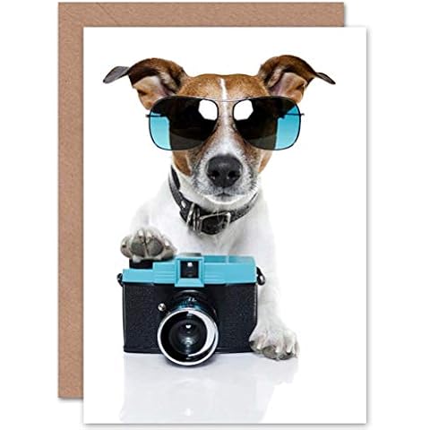 COOL JACK RUSSELL DOG CAMERA PHOTO SUNGLASSES BLANK BIRTHDAY CARD CP019 Cover