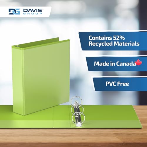 Image of Easyview 3-Ring Binder, Clear-View Cover, 2 inch Round Rings, Lime Green, 6 Pk | Heavy-duty binder, fits 8.5 inch x 11 inch paper, customizable cover, made in Canada, ideal for school or office use