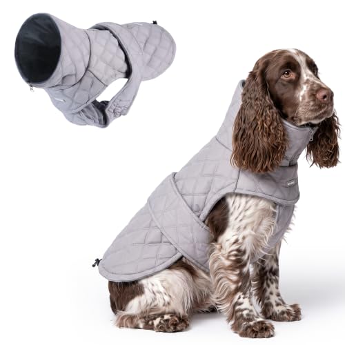 Spark Paws Quilted Dog Winter Coat - Cold Weather Jacket for S Med L Dogs
