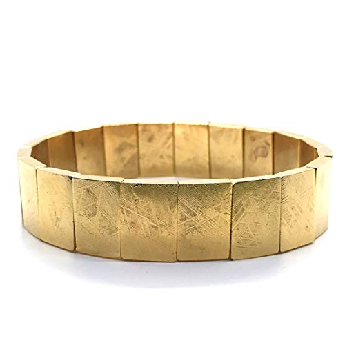 Duovekt Natural Gibeon Meteorite Moldavite Bracelet Bangle For Woman Man 13Mm Rectangle Beads Stretch Crystal Silver Jewelry #TOP6