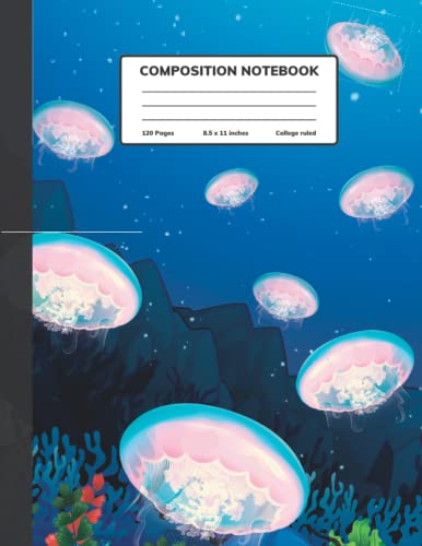 Cahier de composition Moon Jellyfish 120 pages lignées contre le manque de place