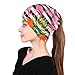 Girls Boys Beanie Caps Chemo Hat, Large Hedging Head Hat Skull Caps for School, Motorcycle, Skate, Fashion Military Tactical Cap Ski Cap (Beautiful Tropical Black Stripes Pink Flamingo Art Bonnets)