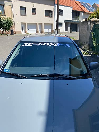 Image of Car Stickers Auto Front Windshield Window Decal Bumpers for Japanese JDM SH Speedhunters Decal Tape 1000x120mm (White)