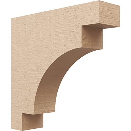 4"W x 16"D x 16"H Thin Mediterranean Rough Cedar Woodgrain TimberThane Corbel, Primed Tan