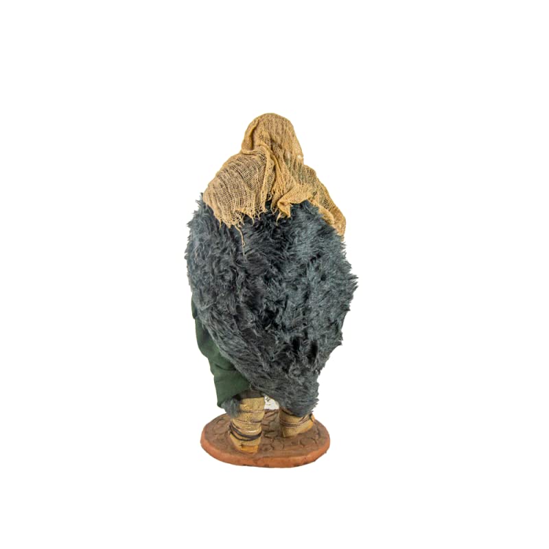 Zampognaro 30 cm (11,81 pouces) – crèche napolitaine en terre cuite habillée, figurine fabriquée et peinte à la main, fabriquée en Italie