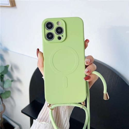 Coque silicone avec lanière iPhone 14 Pro Max pour éviter les chutes et charger sans fil