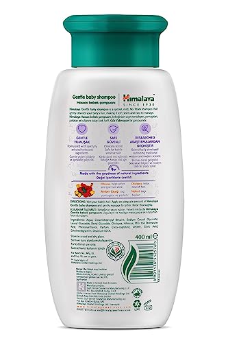 Image of Himalaya Gentle Baby Shampoo 400ml with Hibiscus, Chickpea | No Tears | pH 5.5 | No.1 Doctor Recommended Brand | Cleanses, Softens & Nourishes hair | Safe for Newborns | Hypoallergenic (Pack of 5)
