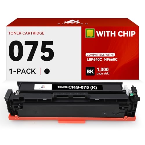 Image of 075 Black Toner Cartridge 075 Replace for Canon Color imageCLASS MF660 MF660C MF662Cdw MF663Cdw MF665Cdw LBP640 LBP640C LBP646Cdw LBP647Cdw Printer (with Chip, 1-Pack)