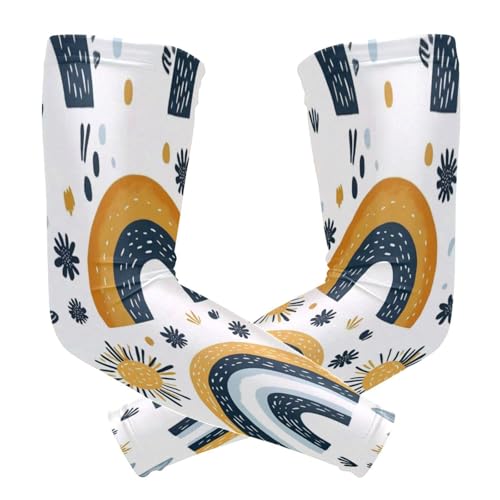 Kigai Rainbow UV Sun Protection Arm Sleeves for Men Women Cooling Compression Sports Arm Sleeves Tattoo Cover Up