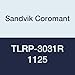 Sandvik Coromant TLRP-3031R 1125 PVD Coated Carbide Parting and Grooving Insert for Profiling, 0.031" Nose Radius, Positive Rake Chip Breaker, Size 3 (Pack of 10)