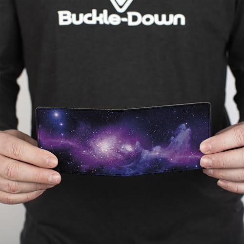 Image of Buckle-Down mens Buckle-down Pu Bifold Bi Fold Wallet, Multicolor Galaxy, 4.0 x 3.5 US
