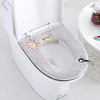 2Pcs Universal Soft Home Toilet Seat Cushion with Hanging Loop Bathroom Soft and Warm Washable Toilet seat Cover Pads