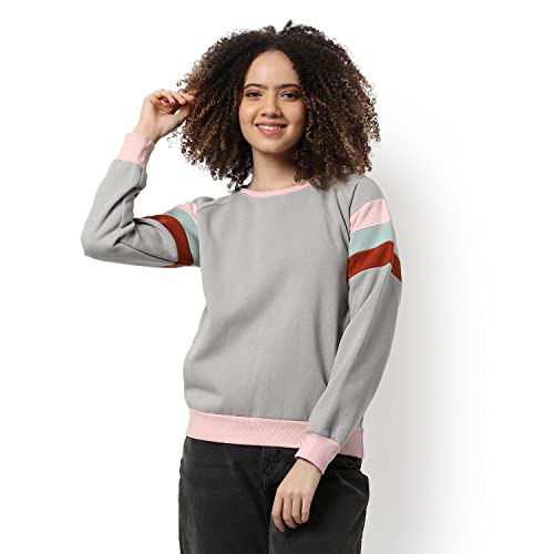Image of PINACOLADA Women's Zip-Front Hoodie with Contrast Drawstring for Casual Wear | Hooded Neck | Long Sleeve | Zipper Closure | Cotton Sweatshirt Crafted with Comfort Fit for Everyday Wear