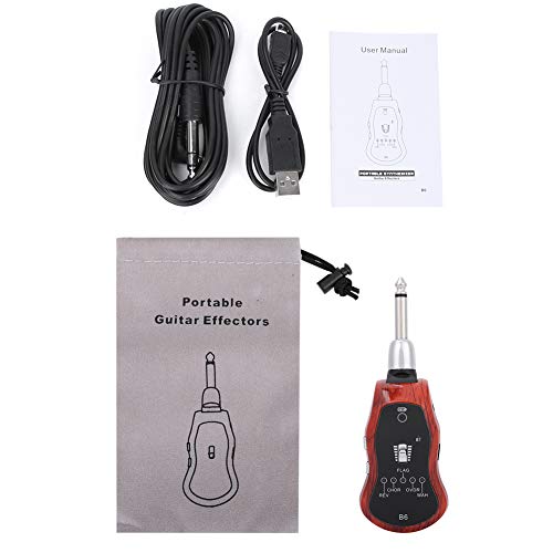 Guitar Effector, Guitar Headphone Amplifier, Rechargeable Built-In Battery Electric Guitar Effector System Musical Instrument Accessories