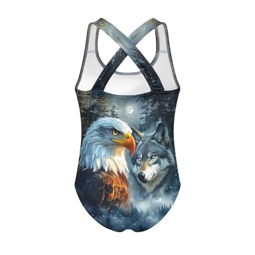Image of Yzaoxia Girls' Swimwear One Piece Swimsuit for Kids Scoop Neck Bathing Suit Round Neck Swim Wear 5-14Y