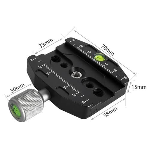 WANGCL 70 mm Quick Release Plate Clamp for Arca Swiss Universal Metal Tripod Head Quick Release Plate Clamp with Spirit Level - Image 6
