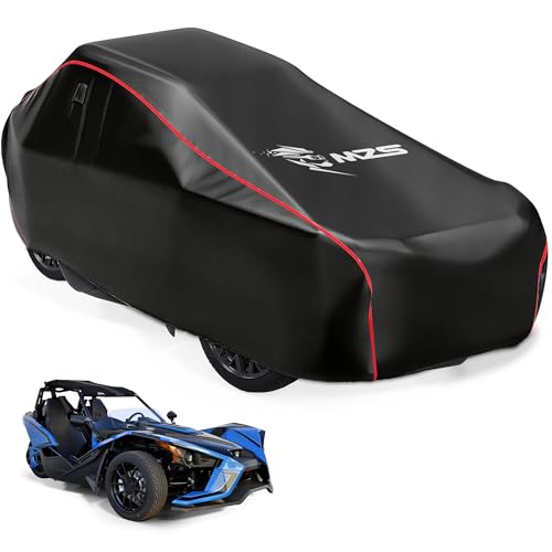 MZS Full Cover Compatible with Slingshot Roof 2019-2026 Heavy Duty 600D Waterproof Slingshot Cover with Roof Storage Accessories All Weather Outdoor Protection Covers Windproof Air Vents Reflective