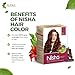 Nisha Natural Henna Based Hair Color, Permanent Red Hair Color Dye, Natural Premium Henna, 100% Grey Coverage, Red Brown, 3.17 oz