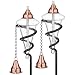 H Potter Garden Patio Deck Torches Glass Copper (Set of Two)