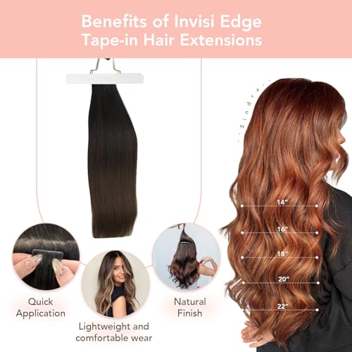 Image of Sindra Invisi Edge Tape in Hair Extensions Human Hair