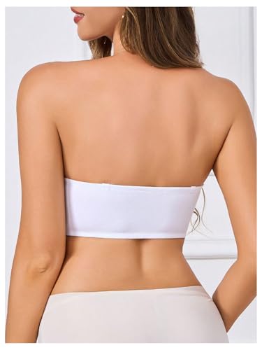 Image of SweatyRocks Women's Front Closure Bandeau Strapless Push Up Underwire Bras | Full Coverage Bandeau Bra, Backless Self Adhesive With Padding