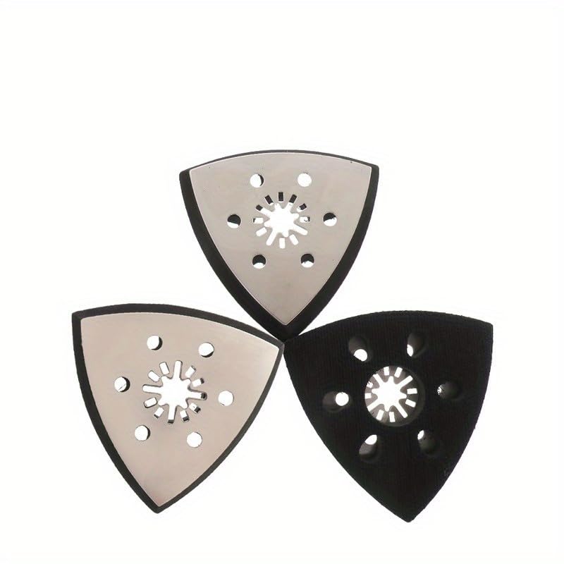 6-Hole Triangle Polishing Disc Self-Adhesive Flocking Triangle Sanding Mat Multipurpose Accessories (2PCS)