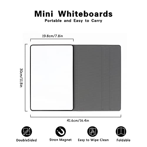 Magnetisches Whiteboard Messageboard Mini Portable Folding Small whiteboard Portable Home Office Message Double-Sided Writing Board 11.8x7.8 In（Schwarze Produkt ohne Trockenlöschtafel ）
