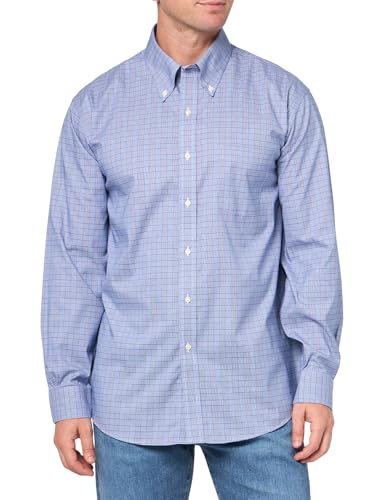 Brooks Brothers Men's Regular Fit Stretch Supima Cotton Non-Iron Pinpoint Oxford Button Down Collar Long Sleeve Polo