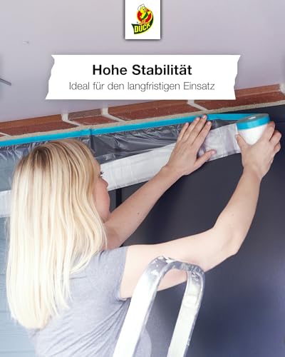 Duck Tape Gewebeband mit Abdeckfolie 1400 mm x 15 m - Abklebeband Maler außen - für Putzarbeiten - Abdeckfolie mit Klebeband zum Abdecken & Abkleben