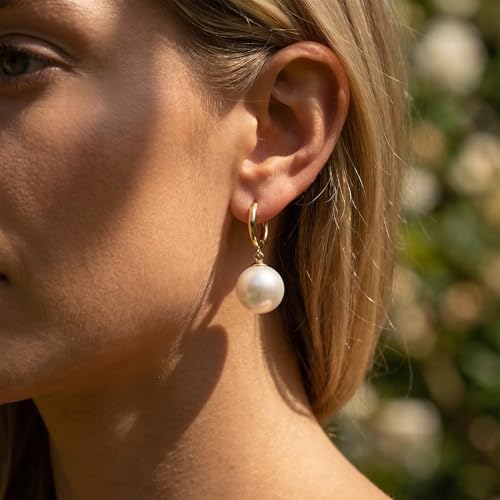 Image of Gold Starfish Mermaid Tail Dangle Drop Earrings for Women, Trendy Cute Pearl Fish Tail Shell Textured Hoop Dangling Earing Summer sea Beach Jewelry Gift.