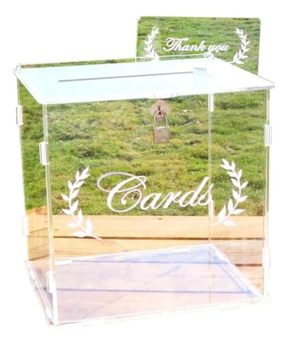 Lista de Cajas de tarjetas para eventos - los más vendidos. 42 SLNXA Caja de Tarjetas de Boda, Caja Acrílica para Tarjetas de Boda, Caja para Sobres con Cerradura y Ranura, Caja para Tarjetas de Boda DIY, Caja de Los Deseos, Cajas Regalo para...