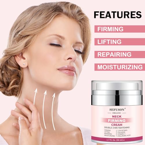 Neck Firming Cream, Neck Cream For Wrinkles & Fine Lines, Moisturizer with Retinol Collagen and Hyaluronic Acid - Image 3