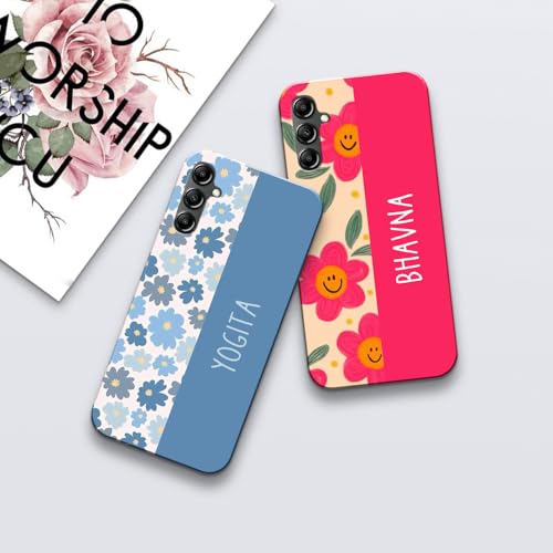 Image of COLORflow Back Cover Compatible with Samsung A14 5G / 4G | Floral Names Customized Back Cover Compatible with Samsung Galaxy A14 5G / 4G