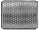 Silicone Dish Drying Mat - 24' x 18' - Xl Size Mats For Drying Dishes On Kitchen Counter, Silicone...
