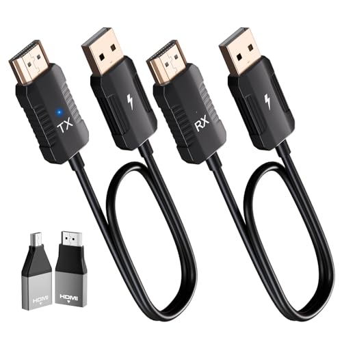 Image of Wireless HDMI Transmitter and Receiver 4K Decode 1080P Output, HDMI Wireless Extender, Plug & Play, Support 2.4 /5GHz for Streaming Video and Audio to Monitor from Laptop /Pc /Tv Box (Black)