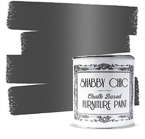 Shabby Chic Chalk Based Furniture Paint, Metallic Gun Metal - 100 ml | Distressed Matt Finish for Furniture, Home Decor or DIY | Interior & Exterior | Non-Sand, Suitable for Wood, Plastic & Metal